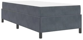 Estrutura da Cama Branco e Cinza Claro 90 x 190 cm Veludo