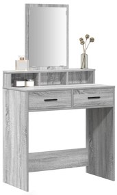 Mesa de Maquilhagem Cinzenta Sonoma com Gavetas 79x41x140 cm
