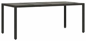 Conjunto de Jantar de Jardim de 9 Peças vidaXL Preto Rattan Polimérico