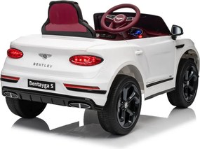 Carro elétrico para Crianças 12V Bentley Bentayga S, Rodas de espuma EVA, Assento Couro ecológico Branco