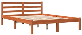 Cama sem colchão 120x190 cm madeira pinho maciça castanho-mel