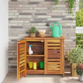Armário de Jardim com armazenamento com porta Castanho 78 x 36.5 x 78c