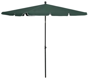 vidaXL Guarda-sol de jardim com mastro 210x140 cm verde