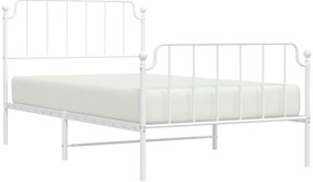 Estrutura de cama com cabeceira e pés 107x203 cm metal branco