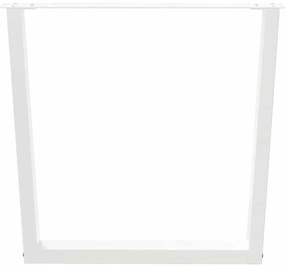 Mesa de jantar pernas 2pcs forma de V 80x(72-73,3)cm aço branco