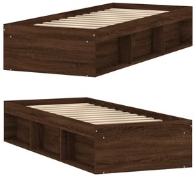 Estrutura de cama solteiro 75x190 cm carvalho castanho