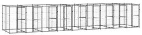 vidaXL Canil de exterior 21,78 m² aço