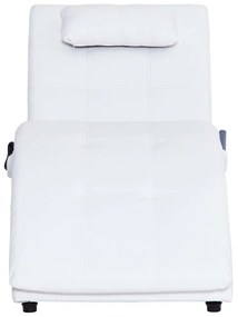 Chaise longue de massagem c/ almofada couro artificial branco