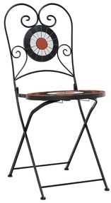 Cadeiras de bistrô dobráveis 2 pcs cerâmica terracotta e branco