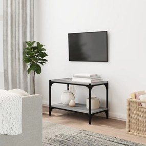 vidaXL Móvel de TV 60x33x41 cm derivados madeira/aço cinzento sonoma