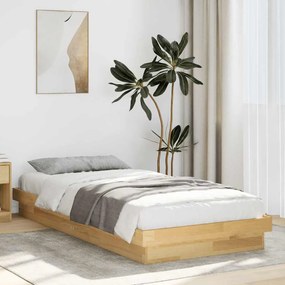 Estrutura de cama sem colchão 80x200 cm Madeira maciça carvalho