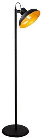 Candeeiro de Pé Lik – Preto e Dourado – 30 x 43 cm, Altura 145 cm