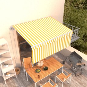 Toldo retrátil automático com estore 3x2,5 m amarelo e branco