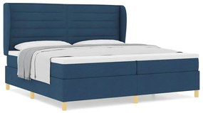 Cama Box Spring vidaXL com Colchão Azul 200x200 cm em Tecido