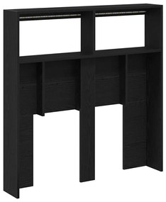 Armário cabeceira c/ luzes LED 100x17x102 cm carvalho preto