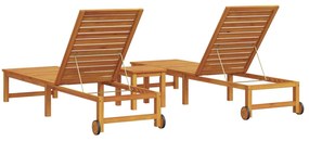 Espreguiçadeira com Mesa em Madeira Sólida de Acácia, vidaXL Espreguiç