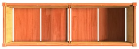 Vaso/floreira de jardim 150x50x50 cm pinho maciço castanho cera