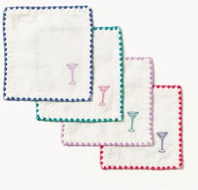 Guardanapos de tecido artesanais Zigzag, conjunto de 4