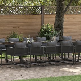 Conjunto de Jantar de Jardim de 22 Peças vidaXL com Almofadas em Aço e Rattan Poliéster