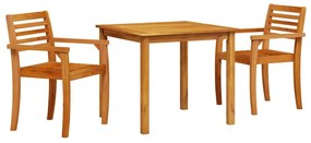 Conjunto de Jantar de Jardim 3 pcs 85 x 85 x 75 cm