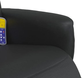 Cadeira massagens reclinável c/apoio pés couro artificial preto