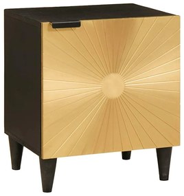 vidaXL Armário de Cabeceira Preto e Ouro 40 x 33,5 x 46 cm