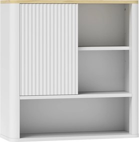 HOMCOM Armário de Parede para Casa de Banho com Porta Deslizante 5 Compartimentos e Prateleiras Ajustáveis 60x20x62 cm Branco | Aosom Portugal