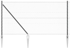 Cerca Hexagonal vidaXL Cinza 1x100 m Aço