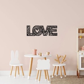 Acessório Decorativo de Metal Love 5 – Preto – 23 x 70 cm
