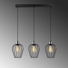 Candeeiro Chandelier Tel – Preto – 70 x 20 cm