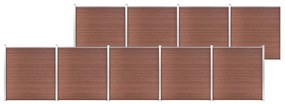 vidaXL Painel de vedação para jardim 1564x186 cm WPC castanho
