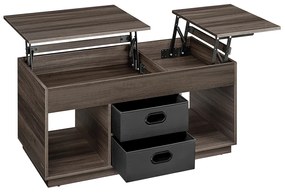 Mesa de centro com 2 gavetas e compartimentos 50 x 100 x 48 cm/62,3 cm Cinza