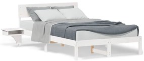 Estrutura de cama com mesas de cabeceira Branco 120 x 190 cm
