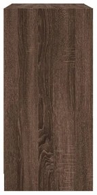 Armário de apoio c/ portas vidro 68x37x75,5cm carvalho castanho