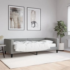 3196560 vidaXL Sofá-cama com colchão 90x200 cm tecido cinzento-claro