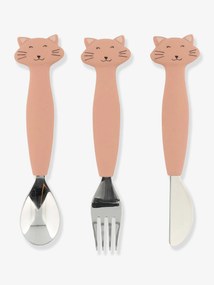 Lote de 3 talheres, 2ª idade, TRIXIE Animal rosa-nude