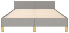 Estrutura de cama sem colchão 120x200 cm tecido cinzento-claro