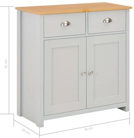 Aparador 79x35x81 cm cinzento
