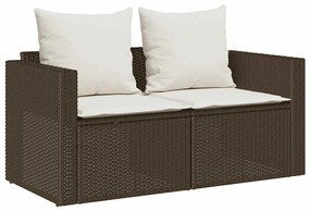 5 pcs conjunto sofás de jardim c/ almofadões empilhável vime PE