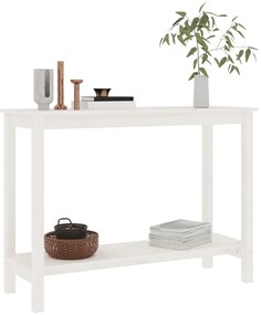 Mesa consola 110x40x80 cm pinho maciço branco