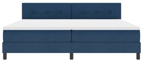Cama Box com Colchão Azul 200x200 cm Tecido
