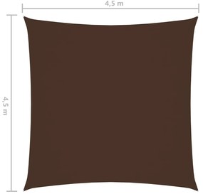 Para-sol estilo vela tecido oxford quadrado 4,5x4,5 m castanho
