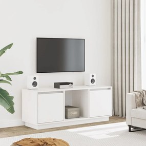 Móvel de TV 110,5x35x44 cm madeira de pinho maciça branco