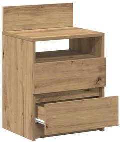 Mesa de cabeceira com 2 gavetas 40x33x60 cm carvalho artisiano