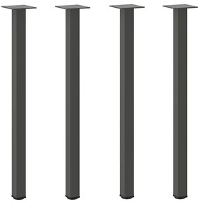 Pés de mesa de console 4 peças antracite 72-74 cm aço
