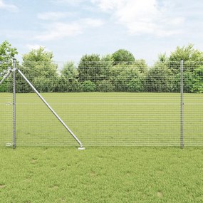 vidaXL Conjunto de Poste de Cerca Conjunto com 2 Aço Galvanizado 25 x 1 m