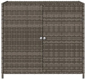 Armário de arrumação p/ jardim 83x45x76 cm vime PE cinzento