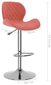 Bancos de bar 2 pcs veludo rosa