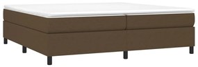Cama com molas/colchão 200x200 cm tecido castanho-escuro
