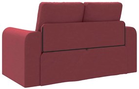 Sofá Cama de Chão 2-em-1 Vermelho Vinho 148x71x83 cm Tecido